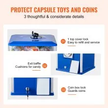 VEVOR 25"H Gumball Machine Vending Coin Bank Vintage Gumballs Dispenser PS Bule