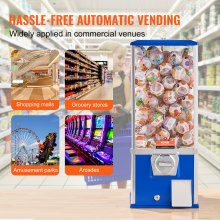 VEVOR 25"H Gumball Machine Vending Coin Bank Vintage Gumballs Dispenser PS Bule