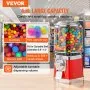 VEVOR Gumball Machine for Kids, 16"H Home Candy Vending Machine, PC Round Gumball Dispenser, Bubble Gum Machine for Game Stores, Coin Operated Gumball Bank for Toy Capsules Bouncy Balls Candy, Red