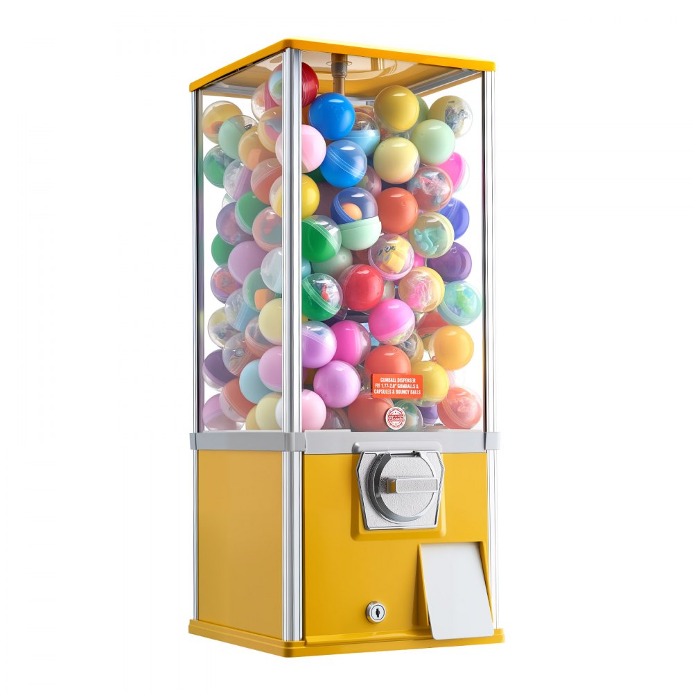 VEVOR Gumball Machine, 25 inch Height Candy Vending Machine Dispenser, 25-Cent Vending Machines for Shopping Malls, Supermarkets, Amusement Parks, Arcades, Holds Up to 230 1.77 inch Spherical Candies