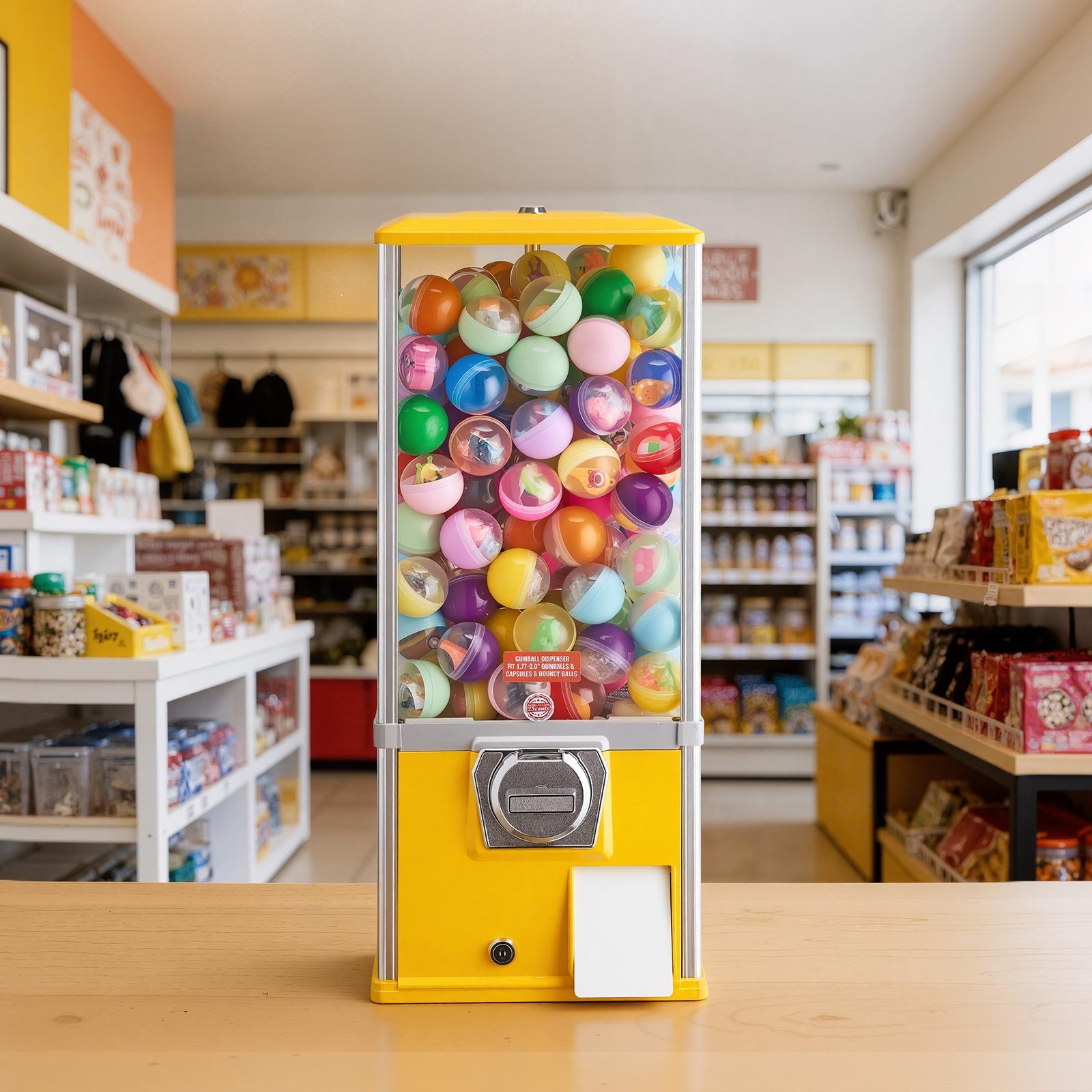 VEVOR Gumball Machine, 25 inch Height Candy Vending Machine Dispenser, 25-Cent Vending Machines for Shopping Malls, Supermarkets, Amusement Parks, Arcades, Holds Up to 230 1.77 inch Spherical Candies