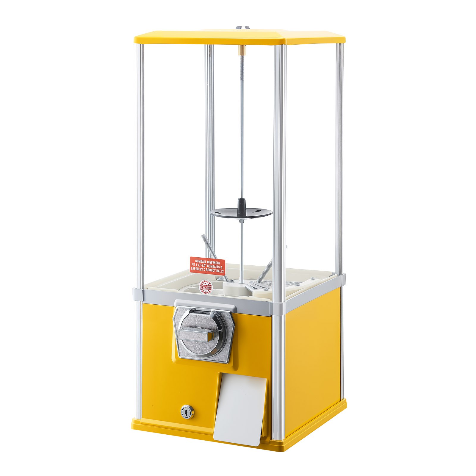VEVOR Gumball Machine, 25 inch Height Candy Vending Machine Dispenser, 25-Cent Vending Machines for Shopping Malls, Supermarkets, Amusement Parks, Arcades, Holds Up to 230 1.77 inch Spherical Candies