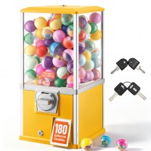 VEVOR Gumball Machine, 21 inch Height Candy Vending Machine Dispenser, 25-Cent Vending Machines for Shopping Malls, Supermarkets, Amusement Parks, Arcades, Holds Up to 180 1.77 inch Spherical Candies