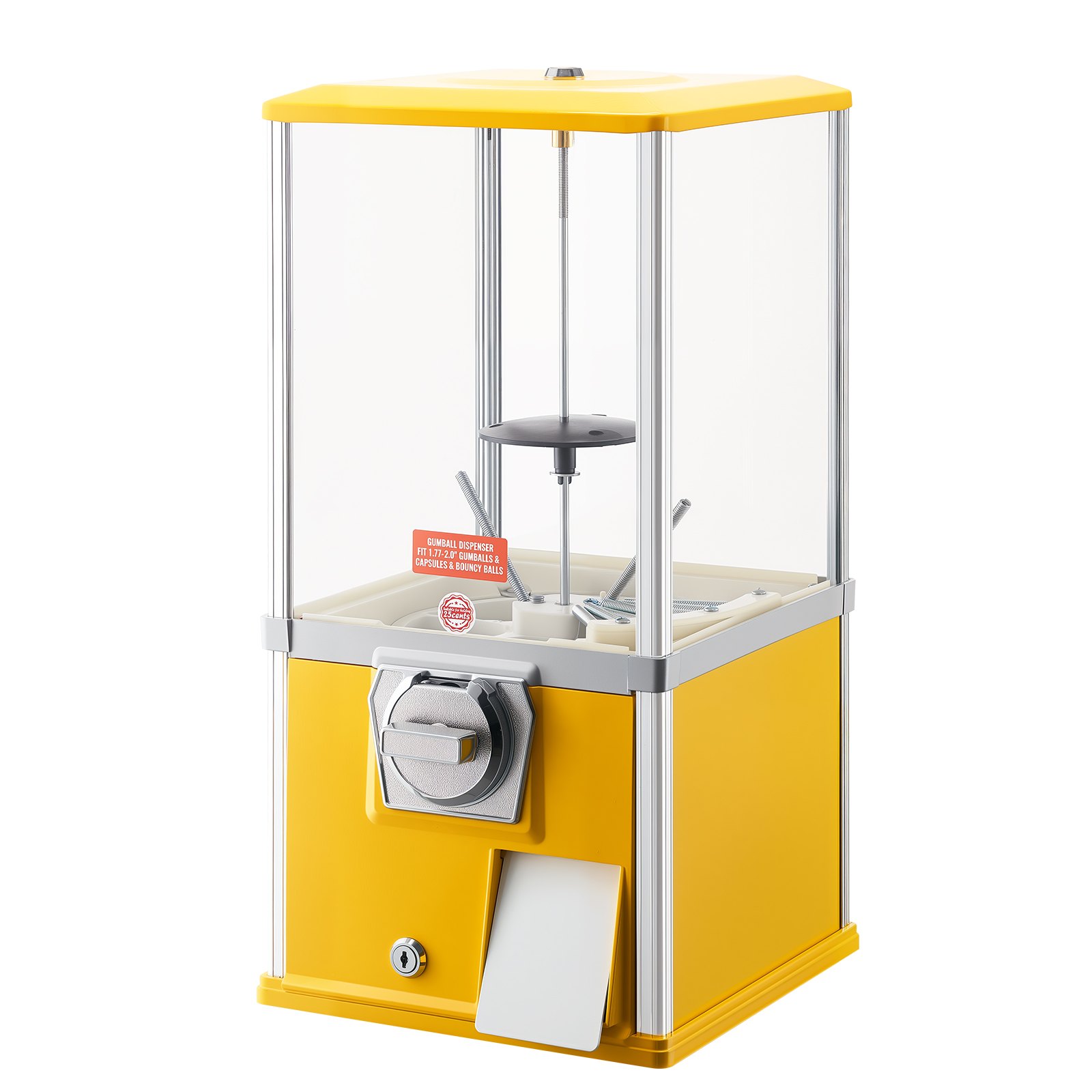 VEVOR Gumball Machine, 21 inch Height Candy Vending Machine Dispenser, 25-Cent Vending Machines for Shopping Malls, Supermarkets, Amusement Parks, Arcades, Holds Up to 180 1.77 inch Spherical Candies