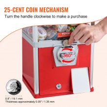 VEVOR 25"H Gumball Machine Vending Coin Bank Vintage Gumballs Dispenser PS Red