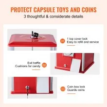 VEVOR 25"H Gumball Machine Vending Coin Bank Vintage Gumballs Dispenser PS Red