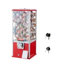 VEVOR 25"H Gumball Machine Vending Coin Bank Vintage Gumballs Dispenser PS Red
