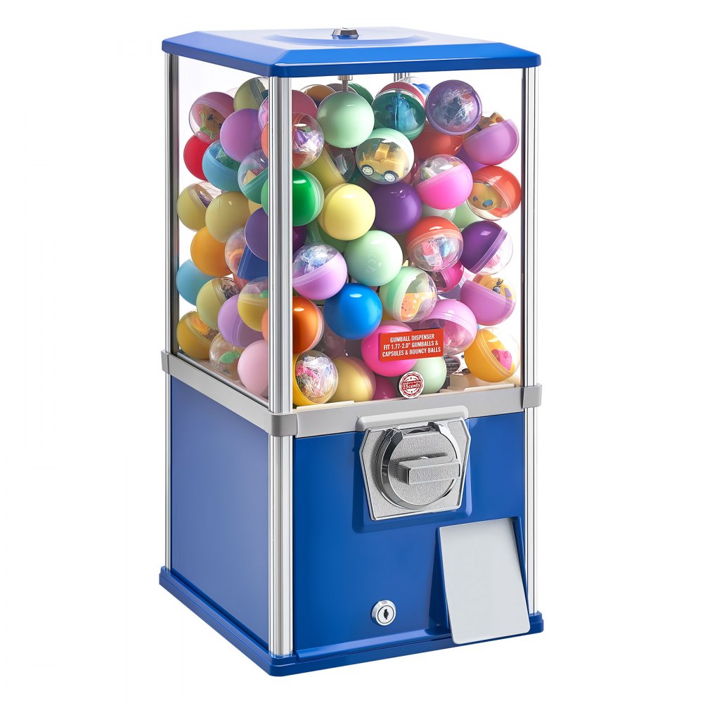 VEVOR Gumball Machine, 21 inch Height Candy Vending Machine Dispenser, 25-Cent Vending Machines for Shopping Malls, Supermarkets, Amusement Parks, Arcades, Holds Up to 180 1.77 inch Spherical Candies