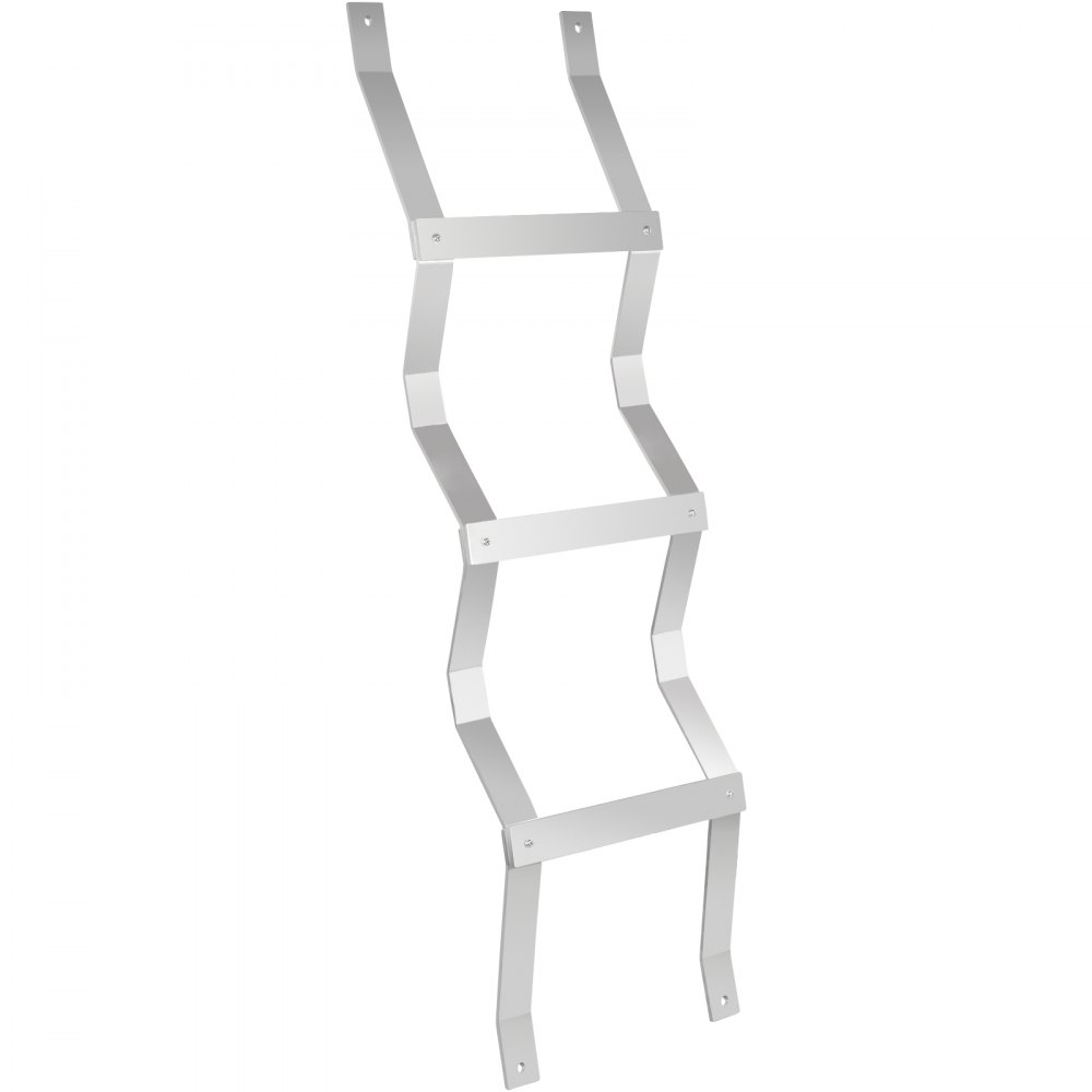 VEVOR Basement Window Well Egress Escape Ladder 3-Step Aluminum W/ Accessories