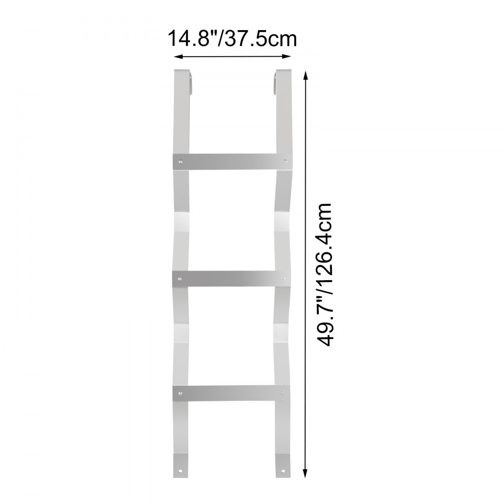 VEVOR Basement Window Well Egress Escape Ladder 3-Step Aluminum W/ Accessories
