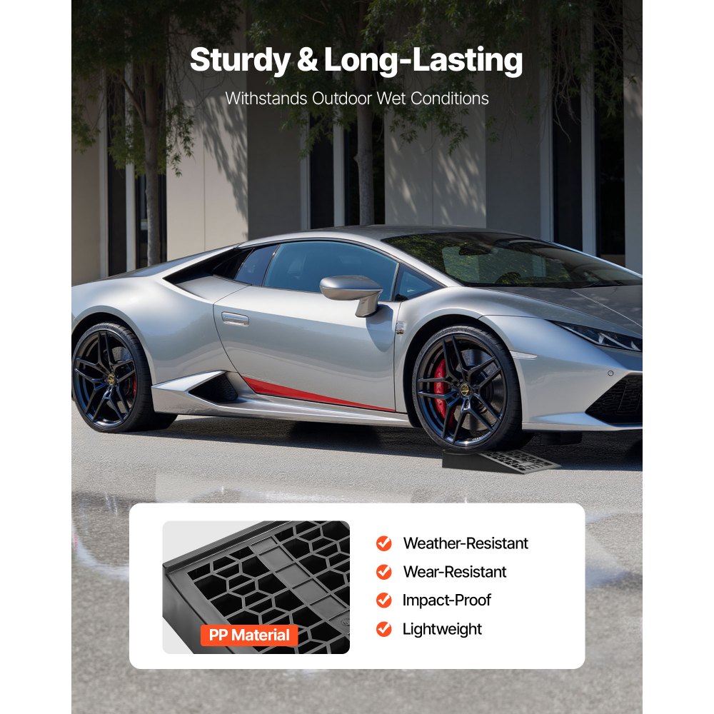 VEVOR Car Ramps, 2 PCS 9072 kg GVW Capacity, 66 mm Lift Height, Portable Low Profile Car Service Ramps for Home Garage Maintenance & Oil Changes, Heavy Duty for Low Chassis Vehicle & Support Jack