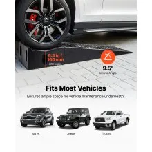 VEVOR Car Ramps, 2 PCS 13000 lbs GVW Capacity, 6.3 in Lift Height, Portable High Profile Car Service Ramps for Home Garage Maintenance and Oil Changes, Heavy Duty for Truck SUV Vehicle Repair, Black