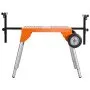 Soporte para sierra ingletadora VEVOR con tablero y ruedas, capacidad de carga de 150 kg, soporte plegable de acero para sierra ingletadora, altura y longitud ajustables, soporte portátil, compacto y plegable.