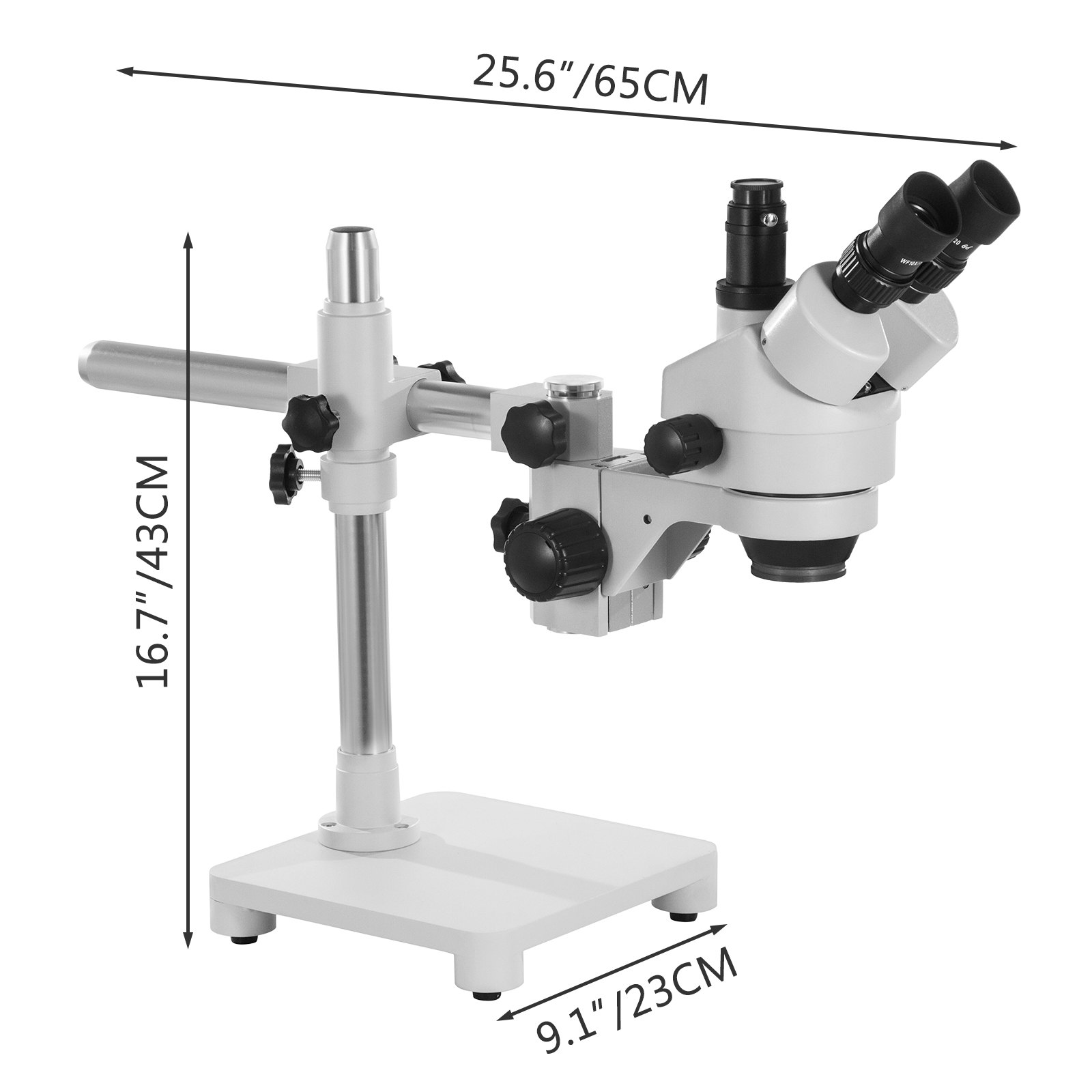 Vevor Trinocular Stereo Microscope Trinocular Stereo Zoom Microscope 7-45x Wf10x