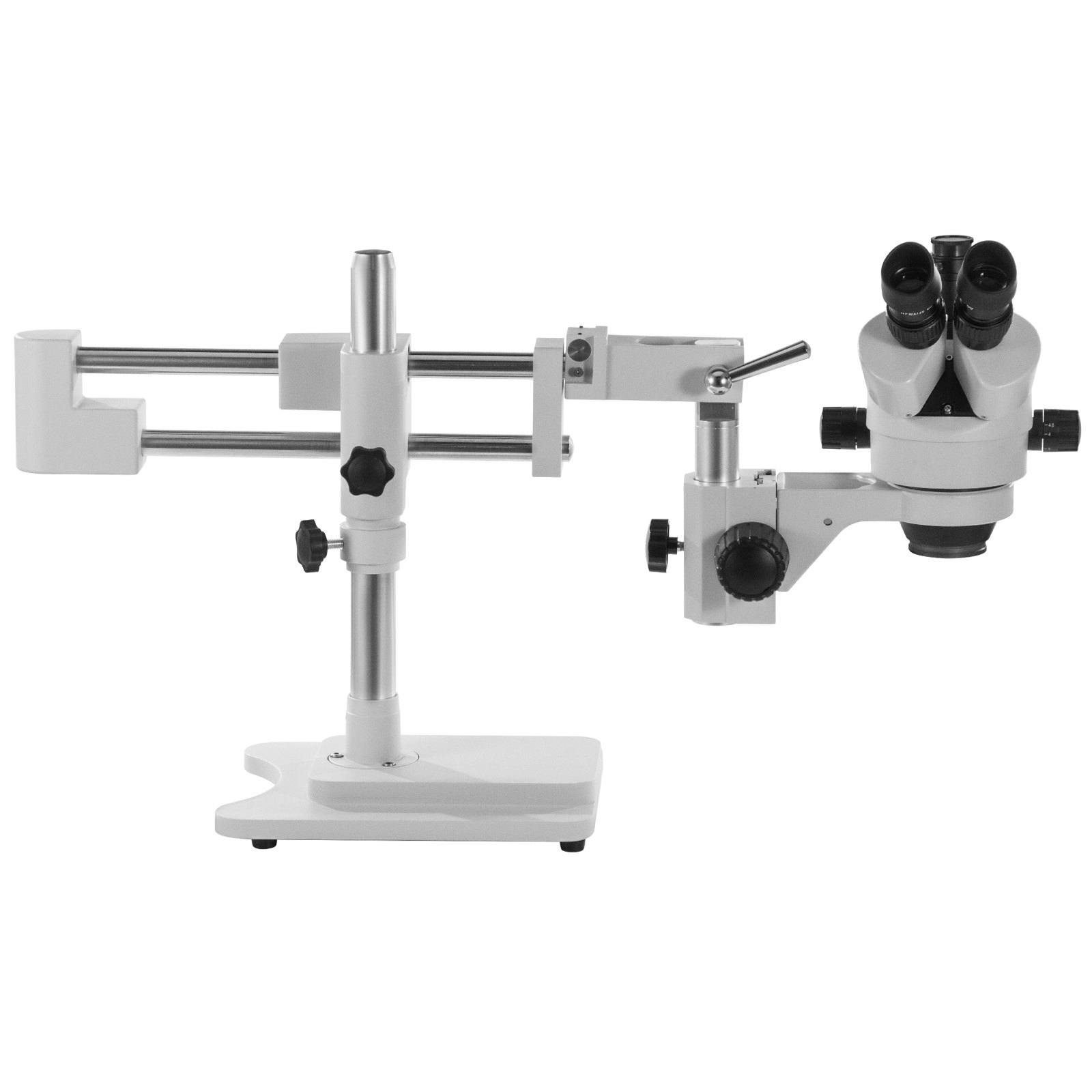 VEVOR 7X-45X Trinocular Stereo Microscope with Boom Stand Steel Frame Focus Knob