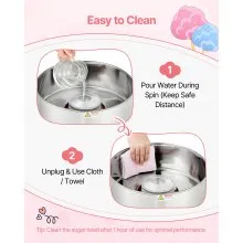 Commercial Cotton Candy Machine Electric Sugar Floss Maker Stainless Steel Pink