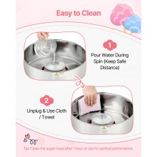 Commercial Cotton Candy Machine Electric Sugar Floss Maker Stainless Steel Pink