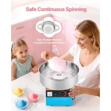 Commercial Cotton Candy Machine Electric Sugar Floss Maker Stainless Steel Blue