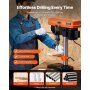 VEVOR 203.2mm Benchtop Drill Press, 500W Induction Motor, Tabletop Drilling Machine with 550 / 950 / 1450 / 1950 / 2500 RPM Adjustable Speed, 0-45° Tilting Worktable, LED Work Light, for Wood Metal