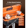 VEVOR 203.2mm Benchtop Drill Press, 500W Induction Motor, Tabletop Drilling Machine with 550 / 950 / 1450 / 1950 / 2500 RPM Adjustable Speed, 0-45° Tilting Worktable, LED Work Light, for Wood Metal