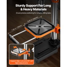 VEVOR 12 in Benchtop Drill Press, 5 Amp 120V, Variable Speed Cast Iron Bench Drill Press, 12 in Swing Distance 0-45° Tiltling Worktable with Laser Work Light, Tabletop Drilling Machine for Wood Metal