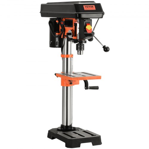 VEVOR 10 in Benchtop Drill Press, 3.2 Amp 120V, 5-Speed Cast Iron Bench Drill Press, 10 in Swing Distance 0-45° Tiltling Worktable with Laser Work Light, Tabletop Drilling Machine for Wood Metal