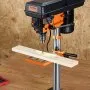 VEVOR Benchtop Drill Press, 3.2 Amp, 5-Speed Adjustable Drill Press with 650/1050/1800/2350/3100 RPM, 10-inch Swing, Cast Iron Frame, 0-45° Tiltling Worktable, Work Light, for Drilling Wood & Metal