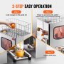 VEVOR Commercial Orange Juicer Machine, 120W Automatic Juice Extractor, Stainless Steel Orange Squeezer 20 Oranges/Minute, with Pull-Out Filter Box, Stainless Steel Cover, 2 Peel Collecting Buckets