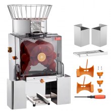 VEVOR Máquina exprimidora de naranjas comercial, extractor de jugo  automático de 120 W, exprimidor de naranjas de acero inoxidable 20  naranjas/minuto