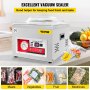 VEVOR Chamber Vacuum Sealer, DZ-260A 6.5 m³/h Pump Rate, Excellent Sealing Effect with Automatic Control, 110V Kitchen Packaging Machine for Fresh Meats, Fruit Saver, Home, Commercial Using