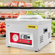 Machine sous vide à chambre VEVOR, DZ-260A, débit de pompe de 6,5 cbm/h, excellent effet d'étanchéité avec contrôle automatique, machine d'emballage alimentaire professionnelle 110 V/60 Hz utilisée pour les viandes fraîches, les fruits et les sauces