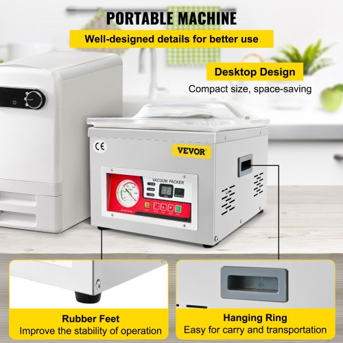 VEVOR DZ-260A Chamber Sealing Machine Auto Vacuum Packaging