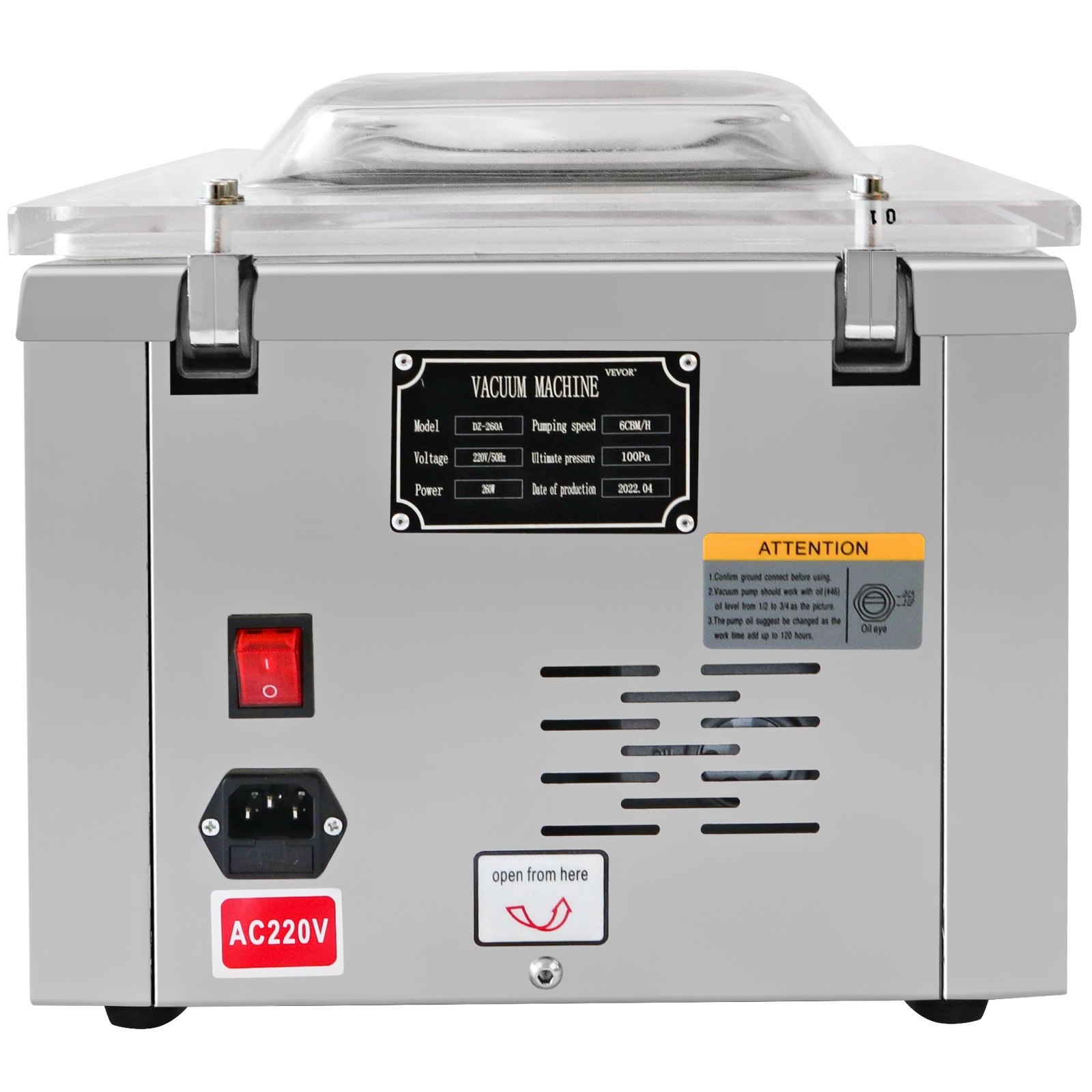VEVOR DZ-260A Chamber Sealing Machine Auto Vacuum Packaging Machine Commercial