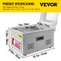 VEVOR Chamber Vacuum Sealer, DZ-260A 6,5 m3/h pumphastighet, utmärkt tätningseffekt med automatisk kontroll, 220V köksförpackningsmaskin för färskt kött, fruktsparare, hem, kommersiellt bruk