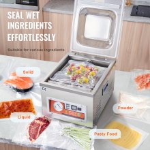VEVOR Chamber Vacuum Sealer, 260W Sealing Power, Vacuum Packing Machine for Wet Foods, Meats, Marinades and More, Compact Size with 10.2" Sealing Length, Applied in Home Kitchen and Commercial Use