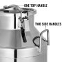 VEVOR 304 Stainless Steel Milk Can 20 Liter Milk Bucket Wine Pail Bucket 5.25 Gallon Milk Can Tote Jug with Sealed Lid Heavy Duty for Milk and Wine Liquid Storage