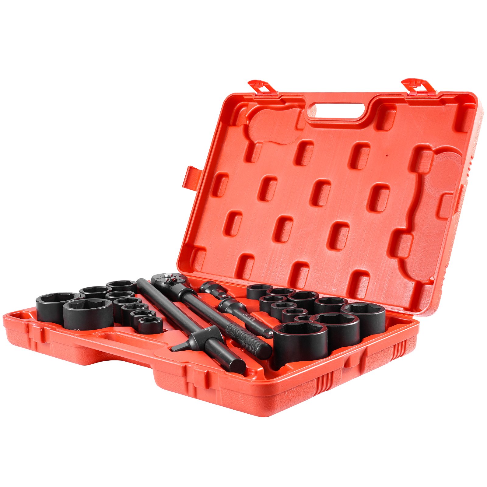 VEVOR Impact Socket Set 3/4 Inches 27 Piece Standard Impact Sockets, Socket Assortment, 3/4 Inches Drive Socket Set Impact Standard SAE (7/8 Inches to 2 Inches) & Metric Sizes (22 mm-50 mm)