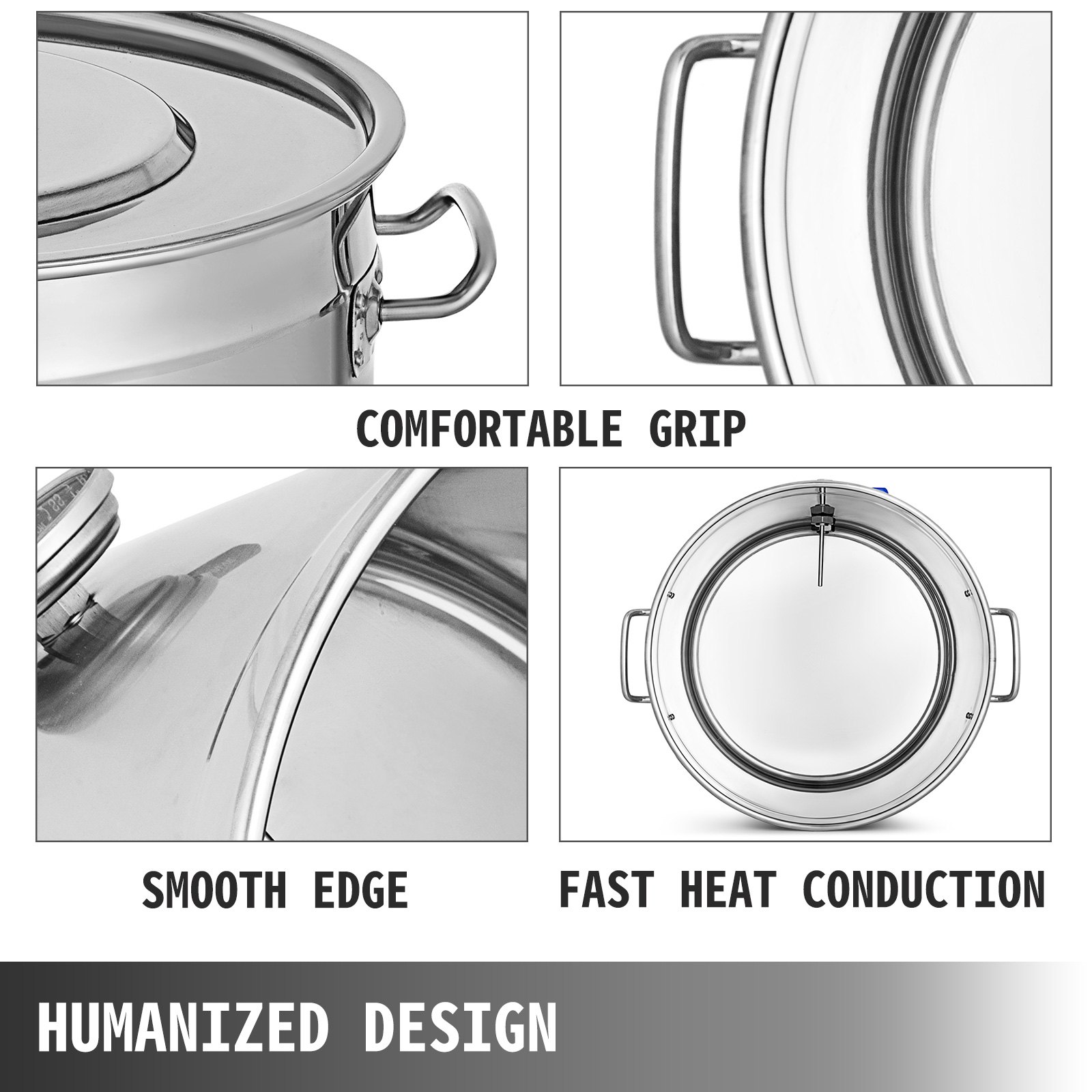 VEVOR Stainless Steel Home Brew Kettle Brewing Stock Pot Beer Set