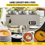 VEVOR Commercial Soup Warmer, 3 x 4.2 Qt Round Pots, Restaurant Soup Warmer 0-85℃, Soup Station 1500W Soup Well Commercial with Faucet, Soup Kettle Warmer with 4 ladles, Cheese Warmer, Stainless Steel