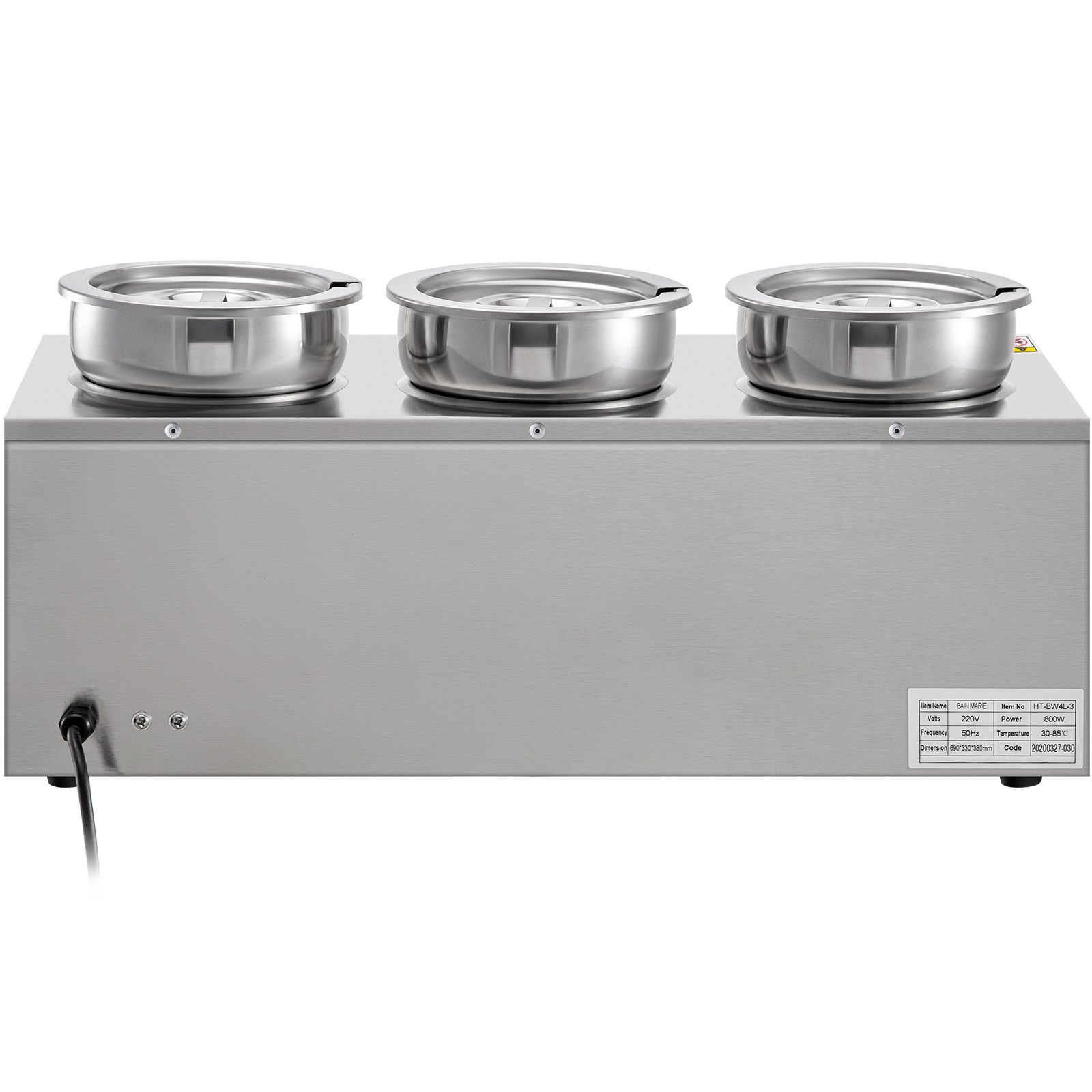 VEVOR Commercial Soup Warmer Soup Station w/ 3x4L Round Pots, Soup Kettle Warmer