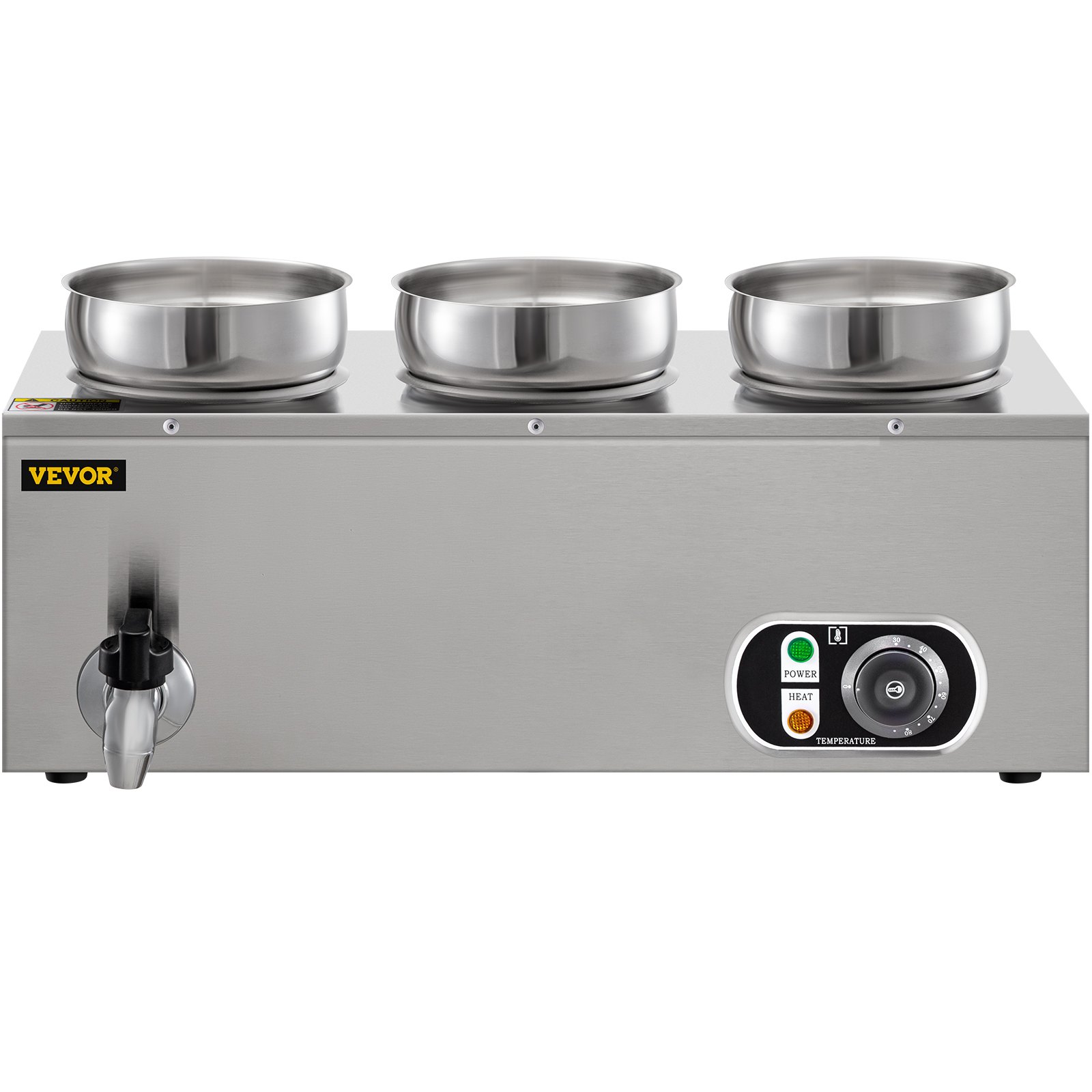 VEVOR Commercial Soup Warmer Soup Station w/ 3x4L Round Pots, Soup Kettle Warmer