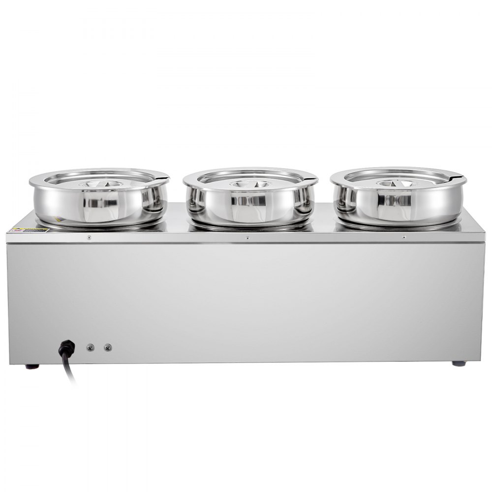 VEVOR Commercial Soup Warmer Soup Station w/ 3x7L Round Pots, Soup Kettle Warmer