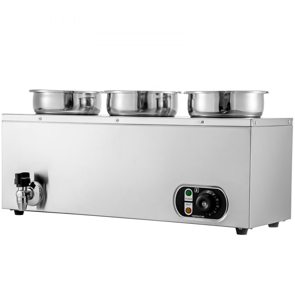 VEVOR Commercial Soup Warmer Soup Station w/ 3x7L Round Pots, Soup Kettle Warmer
