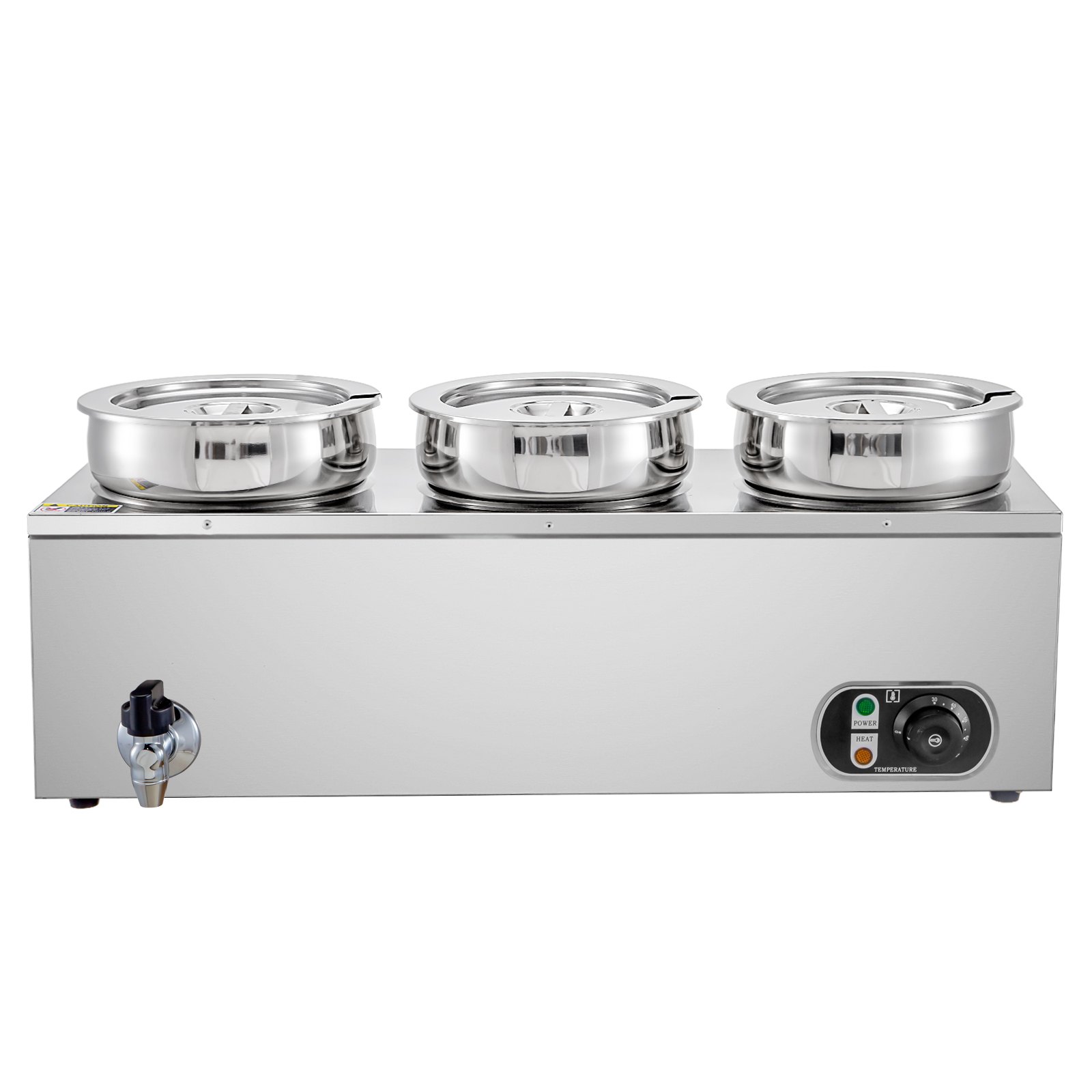 VEVOR Commercial Soup Warmer Soup Station w/ 3x7L Round Pots, Soup Kettle Warmer