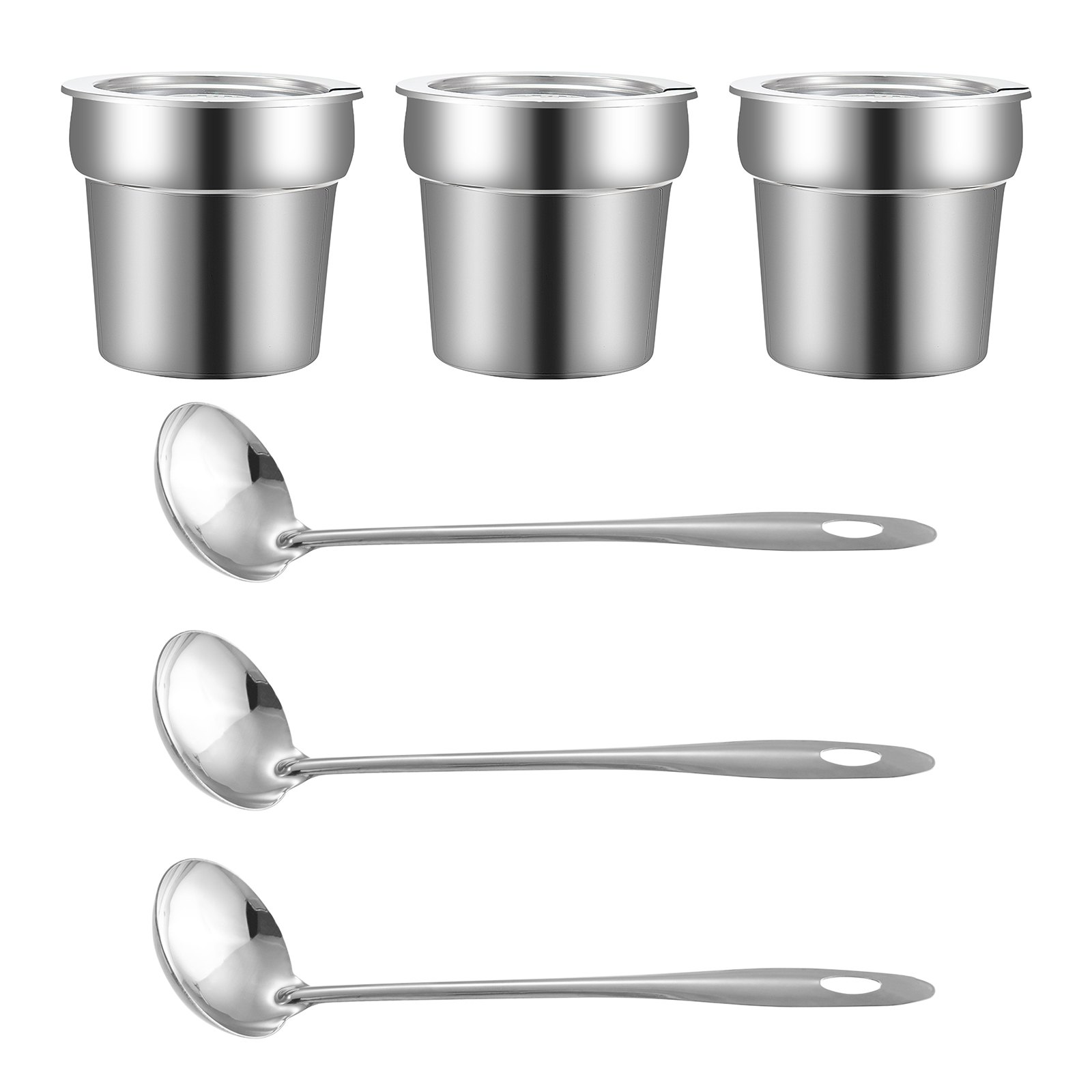 VEVOR Commercial Soup Warmer Soup Station w/ 3x7L Round Pots, Soup Kettle Warmer