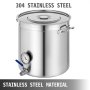 50L Stock Pot Home Brew Kettle Brewing Beer w/Thermometer Lid Stainless Steel