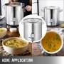 VEVOR Kettle Stockpot Stainless Steel 12.5 Gal with Lid and Thermometer for Home Brew and Stock Pot Cookware 50 Quart