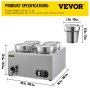 VEVOR Commercial Soup Warmer Soup Station w/ 4x4L Round Pots, Soup Kettle Warmer