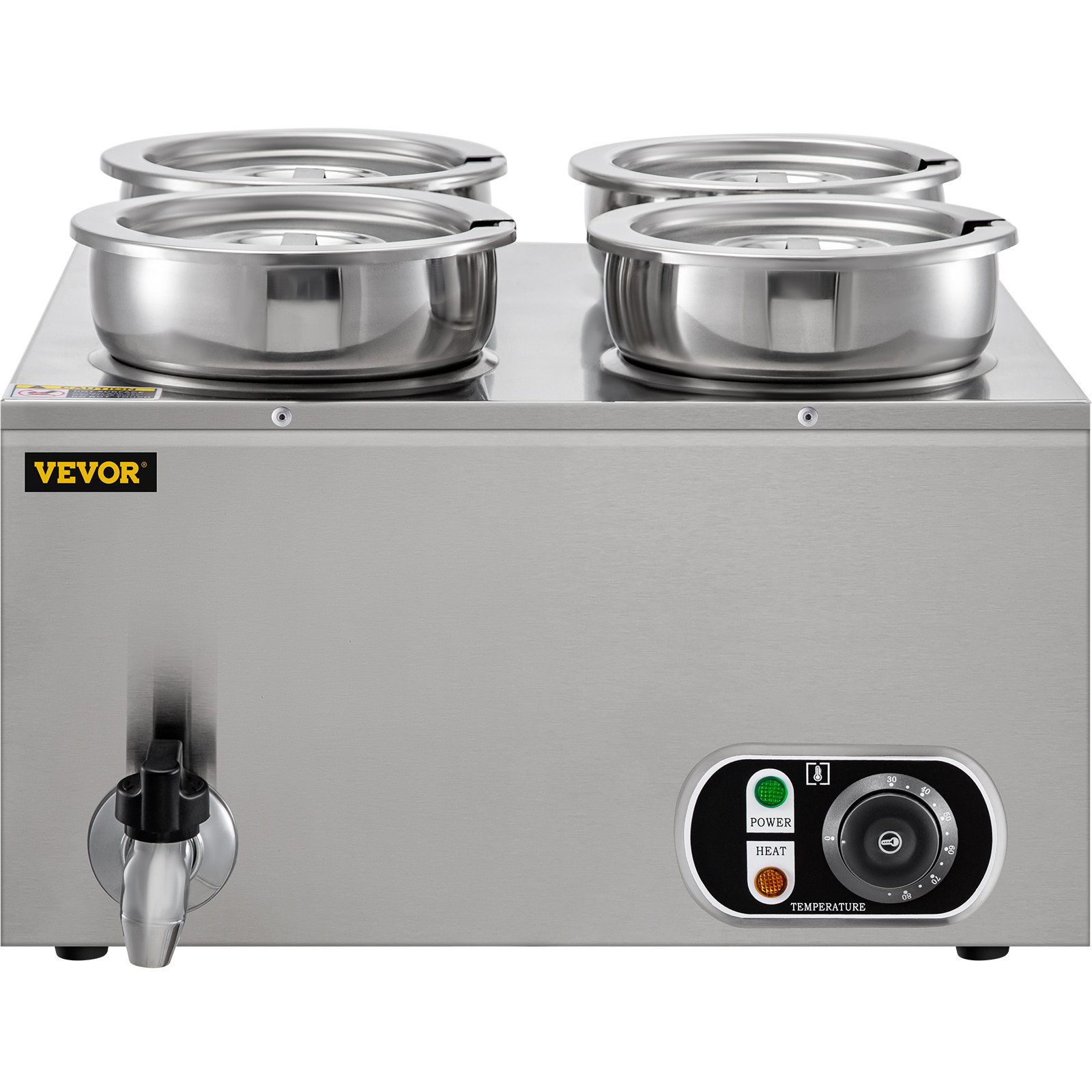 VEVOR Commercial Soup Warmer Soup Station w/ 4x4L Round Pots, Soup Kettle Warmer