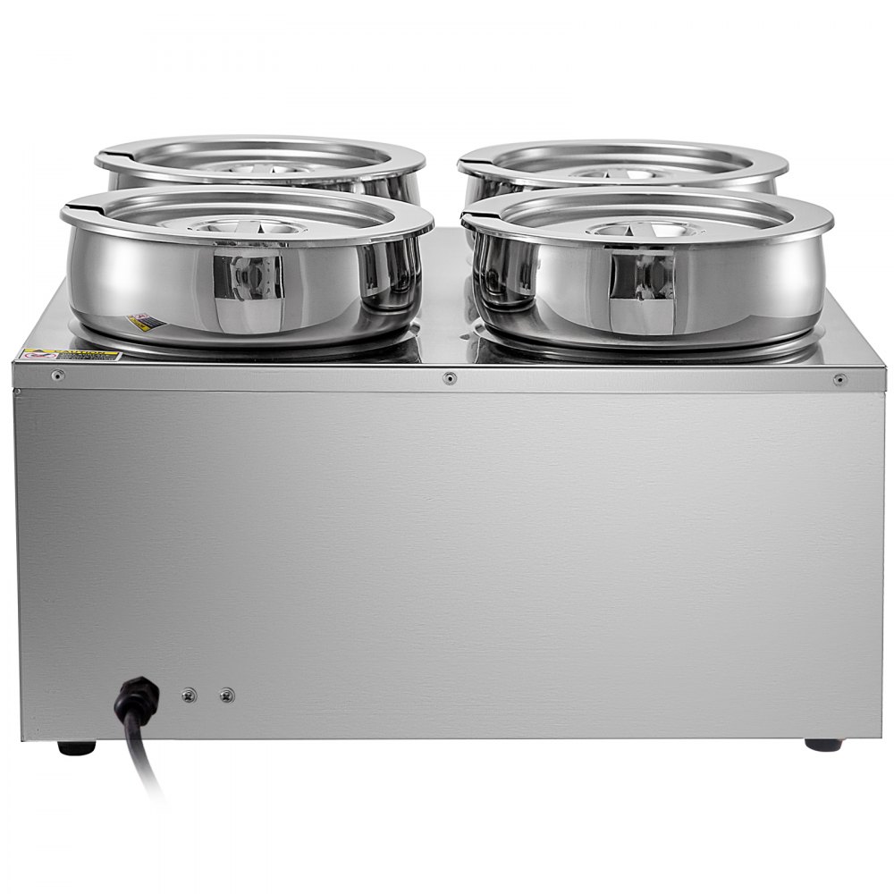 VEVOR Commercial Soup Warmer Soup Station w/ 4x7L Round Pots, Soup Kettle Warmer